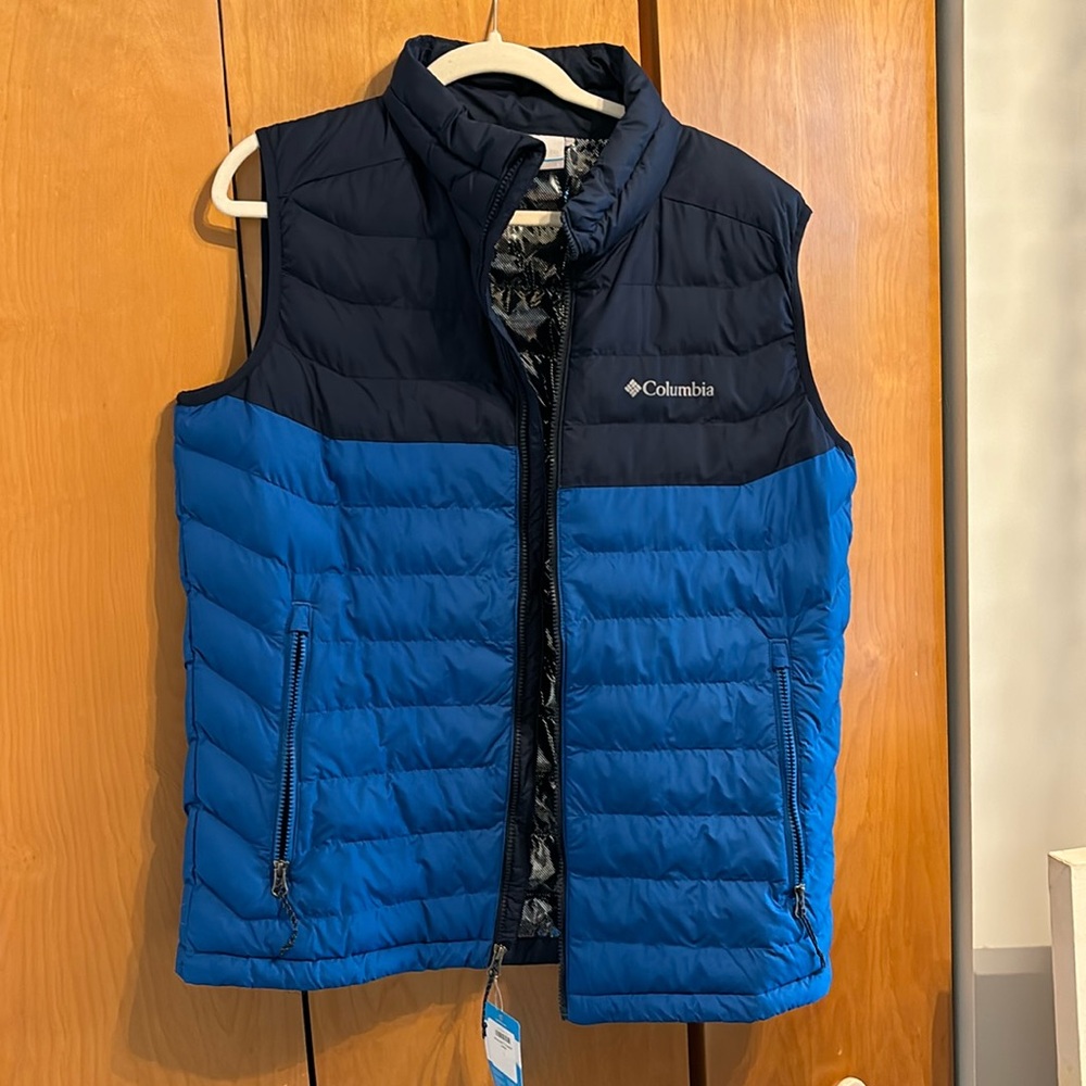 Columbia Mens White Out Omni-Heat Puffer Vest  Collegiate Navy/Blue